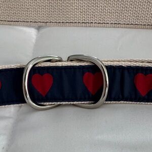 Heart Patterned Belt with Silver Buckle